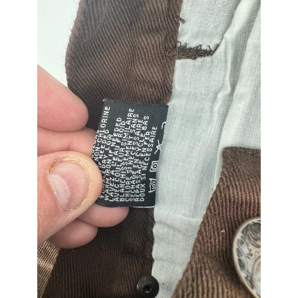 Y2K Parish‎ Brown Jeans 44 Straight Leg Cotton Casual Pants Hip Hop Button Fly
